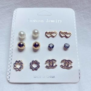Fashion Jewelry Stud Earring Set - 6 Pairs